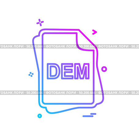 DEM file type icon design vector. Стоковая иллюстрация, агентство Ingram Publishing / Фотобанк Лори