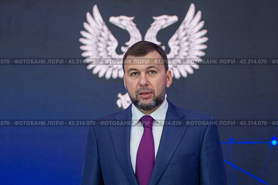 Денис Пушилин. Глава ДНР (2024 год). Редакционное фото, фотограф Александр Тарасенков / Фотобанк Лори