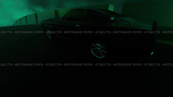 Design.A big dark car moving fast on a dark road in animation. Стоковая иллюстрация, иллюстратор David Kashakhi / Фотобанк Лори