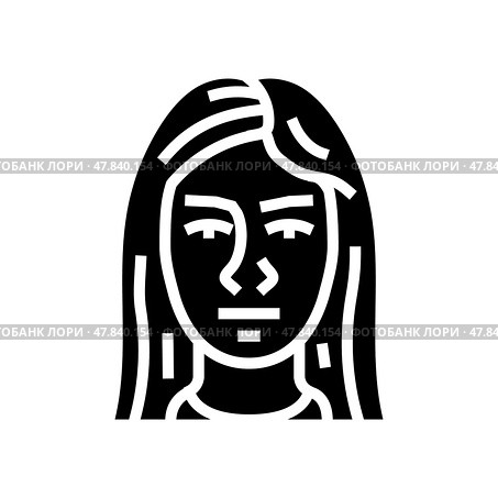 determination woman expression glyph icon vector illustration. Стоковая иллюстрация, иллюстратор Vectorwin / Фотобанк Лори