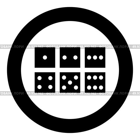 Dice nubes icon black color in circle vector illustration isolated. Стоковая иллюстрация, агентство Ingram Publishing / Фотобанк Лори