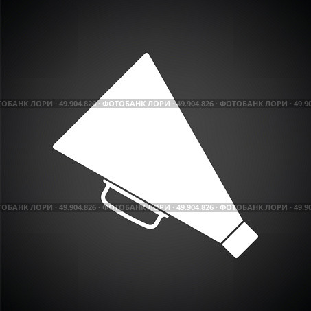 Director megaphone icon. Black background with white. Vector illustration. Стоковая иллюстрация, агентство Ingram Publishing / Фотобанк Лори