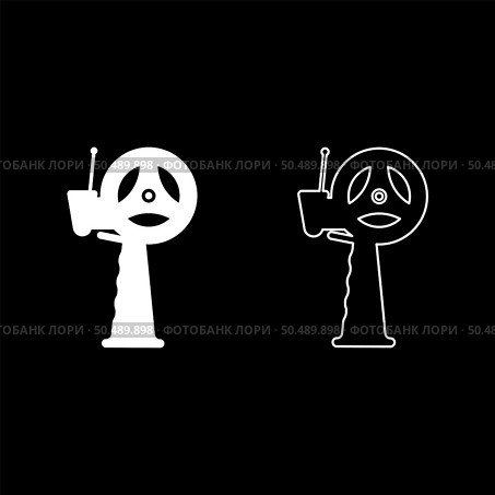 Dispenser with scotch tape adhesive for hand set icon white color vector illustration image simple solid fill outline contour line thin flat style. Dispenser with scotch tape adhesive for hand set icon white color vector illustration image solid fill outline contour line thin flat style. Стоковая иллюстрация, агентство Ingram Publishing / Фотобанк Лори