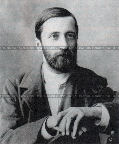 Дмитрий Сергеевич Мережковский (1865-1941) - русский писатель, поэт, литературный критик, переводчик, историк, религиозный философ, общественный деятель. Муж поэтессы Зинаиды Гиппиус. Начало 1900-х гг. Стоковое фото, фотограф Сергей Елизарьев / Фотобанк Лори