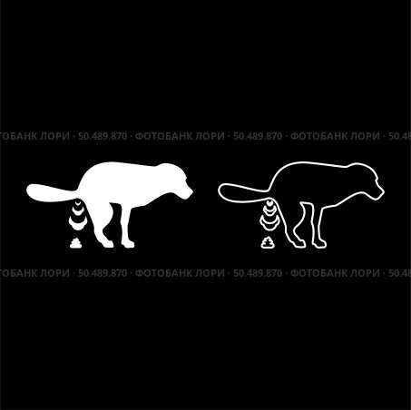 Dog defecation poke pooping pet feces doing its toilet concept of place for walking with animals shit site excrement canine set icon white color vector illustration image simple solid fill outline contour line thin flat style. Dog defecation poke pooping pet feces doing its toilet concept of place for walking with animals shit site excrement canine set icon white color vector illustration image solid fill outline contour line thin flat style. Стоковая иллюстрация, агентство Ingram Publishing / Фотобанк Лори