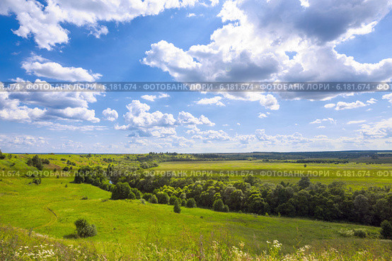 Долина реки Серена близ Шамордино (2014 год). Стоковое фото, фотограф Сергей Лаврентьев / Фотобанк Лори