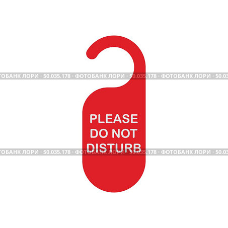 Don’t disturb tag icon. Flat color design. Vector illustration. Стоковая иллюстрация, агентство Ingram Publishing / Фотобанк Лори