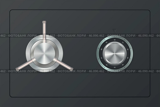 Door safe vault with a combination key lock. Стоковая иллюстрация, иллюстратор Максим Гребешков / Фотобанк Лори