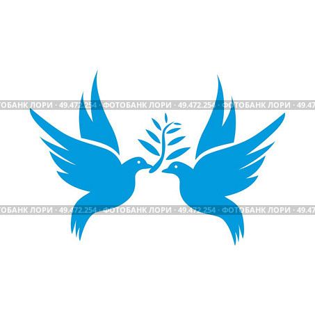 Dove vector. Isolated blue icon. Стоковая иллюстрация, агентство Ingram Publishing / Фотобанк Лори