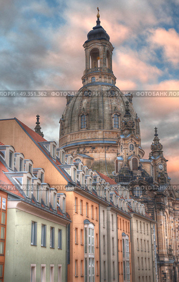 Dresden in Germany. architecture of the reconstructed old city.. Dresden in Germany. . Стоковое фото, агентство Ingram Publishing / Фотобанк Лори