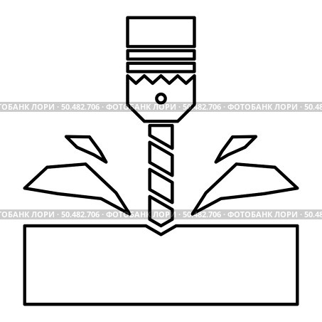Drill with cartridge material processing shavings bit stationary use contour outline line icon black color vector illustration image thin flat style simple. Drill with cartridge material processing shavings bit stationary use contour outline line icon black color vector illustration image thin flat style. Стоковая иллюстрация, агентство Ingram Publishing / Фотобанк Лори