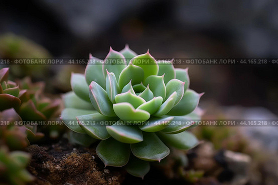 Drought-tolerant Succulent plant sunny. Generate Ai. Стоковое AI-изображение, AI-художник Иван Рябоконь / Фотобанк Лори