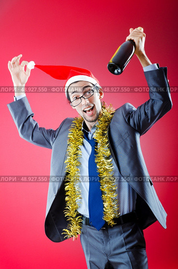 Drunken businessman after office christmas party. Стоковое фото, агентство Ingram Publishing / Фотобанк Лори