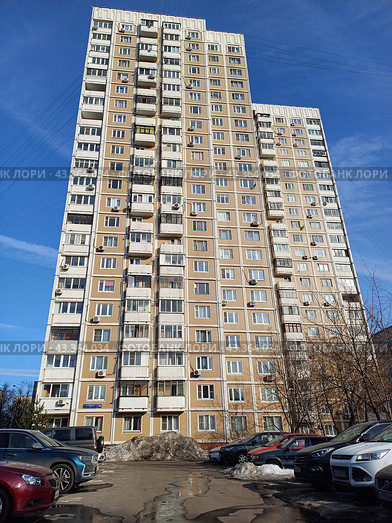 Двадцатидвухэтажный двухподъездный панельный жилой дом серии КОПЭ, построен в 1989 году. 15-я Парковая улица, 28. Район Восточное Измайлово. Город Москва (2024 год). Редакционное фото, фотограф lana1501 / Фотобанк Лори