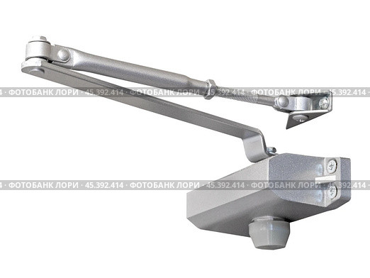 Дверной металлический доводчик. Door closer for entrance door. Стоковое фото, фотограф Татьяна Д / Фотобанк Лори