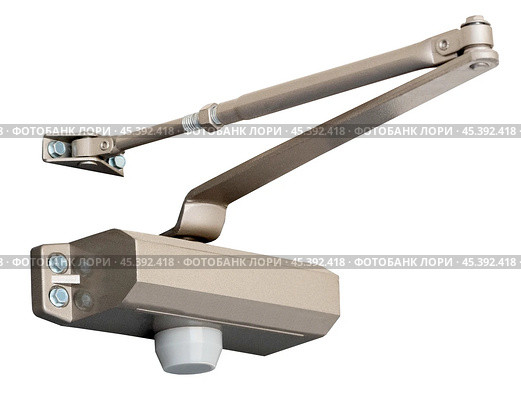 Дверной металлический доводчик. Door closer for entrance door. Стоковое фото, фотограф Татьяна Д / Фотобанк Лори