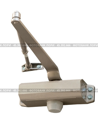 Дверной металлический доводчик. Door closer for entrance door. Стоковое фото, фотограф Татьяна Д / Фотобанк Лори
