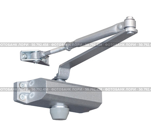 Дверной металлический доводчик. Door closer for entrance door. Стоковое фото, фотограф Татьяна Д / Фотобанк Лори