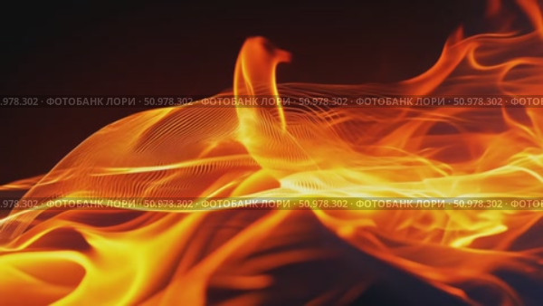 Dynamic fiery wave flowing with intense flames and energy. Стоковое AI-видео, аниматор Владимир Федоров / Фотобанк Лори