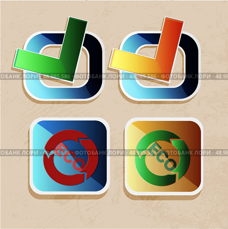 eco icons ok. Стоковая иллюстрация, агентство Ingram Publishing / Фотобанк Лори