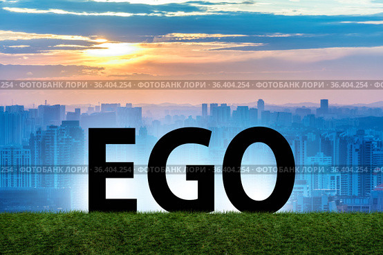 EGO concept with letters as silhoette. Стоковое фото, фотограф Elnur / Фотобанк Лори