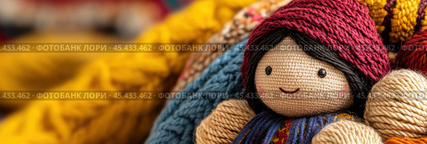 Эквадорский праздник фиеста дель ямор с традиционными тканями и куклами ручной работы. Стоковое AI-изображение, AI-художник ФотоИнтеллект / Фотобанк Лори