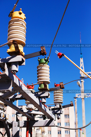 Electric equipment of power transformer substation (2017 год). Редакционное фото, фотограф Владимир Арсентьев / Фотобанк Лори