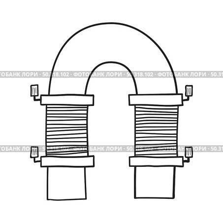 Electric Magnet Icon. Hand Drawn Sketch Design. Vector Illustration. Стоковая иллюстрация, агентство Ingram Publishing / Фотобанк Лори