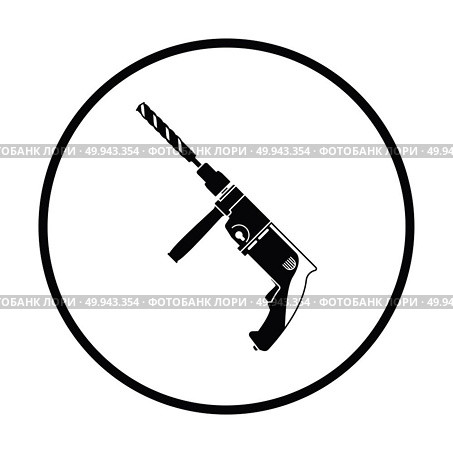 Electric perforator icon. Thin circle design. Vector illustration. Стоковая иллюстрация, агентство Ingram Publishing / Фотобанк Лори