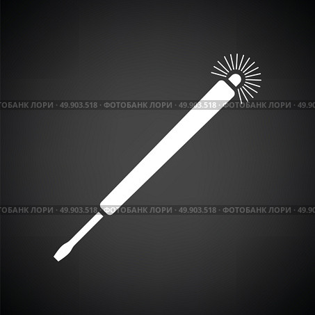 Electricity test screwdriver icon. Black background with white. Vector illustration. Стоковая иллюстрация, агентство Ingram Publishing / Фотобанк Лори