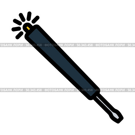 Electricity Test Screwdriver Icon. Editable Bold Outline With Color Fill Design. Vector Illustration. Стоковая иллюстрация, агентство Ingram Publishing / Фотобанк Лори