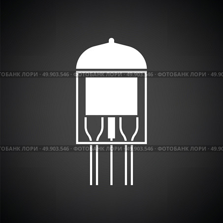 Electronic vacuum tube icon. Black background with white. Vector illustration. Стоковая иллюстрация, агентство Ingram Publishing / Фотобанк Лори