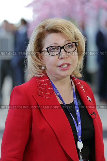 Елена Панина - депутат Государственной Думы, председатель Московской конфедерации промышленников и предпринимателей на Петербургском международном экономическом форуме ПМЭФ-2016. Редакционное фото, фотограф Игорь Долгов / Фотобанк Лори
