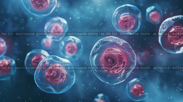 Embryonic stem cell. Стоковое AI-изображение, AI-художник Anastasy Yarmolovich / Фотобанк Лори