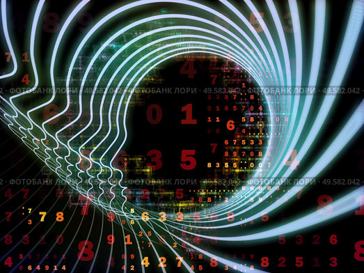 Emergence of the Mind series. Background of human head silhouettes and number grids on the subject of general artificial intelligence and modern technology. Стоковое фото, агентство Ingram Publishing / Фотобанк Лори