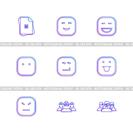 emoji , emoticon , smiley , happy , sad, cry , laugh , raomntic, love , angry , confused , handsome , nervous , kind , smile , icon, vector, design,  flat,  collection, style, creative,  icons. Стоковая иллюстрация, агентство Ingram Publishing / Фотобанк Лори