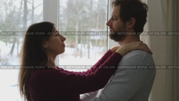Emotional Dance. Middle-aged Couple Dancing Together Embrace at Home. Mature Couple dancing bonding, smiling and moving to the rhythm in a romantic vibe enjoying their anniversary. Active relationship. Стоковое видео, видеограф Марина Демидюк / Фотобанк Лори