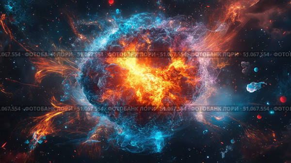 energy streaming nuclear core ai generated. Стоковое AI-изображение, AI-художник Vectorwin / Фотобанк Лори