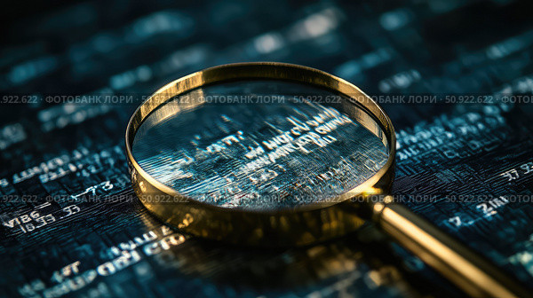 enlarge magnifying glass code ai generated. Стоковое AI-изображение, AI-художник Vectorwin / Фотобанк Лори