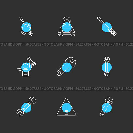 error , wrench , screw driver , hardware , tools , constructions , labour , icon, vector, design,  flat,  collection, style, creative,  icons , wrench , work , . Стоковая иллюстрация, агентство Ingram Publishing / Фотобанк Лори