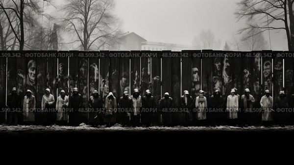 escape berlin wall ai generated. Стоковое AI-изображение, AI-художник Vectorwin / Фотобанк Лори