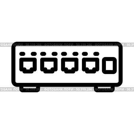 Ethernet Switch Icon. Editable Bold Outline Design. Vector Illustration. Стоковая иллюстрация, агентство Ingram Publishing / Фотобанк Лори