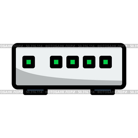 Ethernet Switch Icon. Editable Bold Outline With Color Fill Design. Vector Illustration. Стоковая иллюстрация, агентство Ingram Publishing / Фотобанк Лори