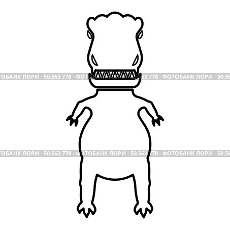 Evil dinosaur contour outline line icon black color vector illustration image thin flat style simple. Evil dinosaur contour outline line icon black color vector illustration image thin flat style. Стоковая иллюстрация, агентство Ingram Publishing / Фотобанк Лори