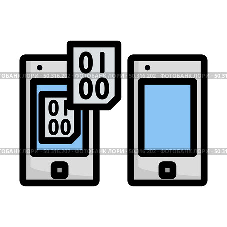 Exchanging Data Icon. Editable Bold Outline With Color Fill Design. Vector Illustration. Стоковая иллюстрация, агентство Ingram Publishing / Фотобанк Лори