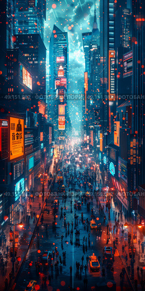 Explore a futuristic hallway, featuring vibrant neon lighting and highly reflective surfaces that enthrall. Стоковое AI-изображение, AI-художник Anastasy Yarmolovich / Фотобанк Лори