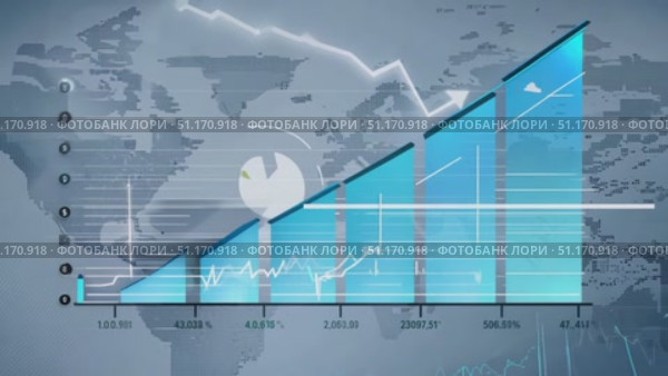 Exploring economic growth data through an interactive global map and bar charts in 2023. Стоковое AI-видео, аниматор Данила Большаков / Фотобанк Лори