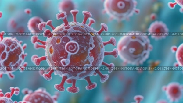 Exploring the Movement of Viruses and Bacteria Under the Microscope: A Small World of Great Danger. Стоковое AI-видео, аниматор Юрий Поздников / Фотобанк Лори