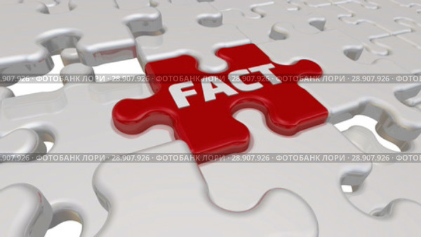 FACT. The inscription on the missing element of the puzzle. Стоковая анимация, аниматор WalDeMarus / Фотобанк Лори