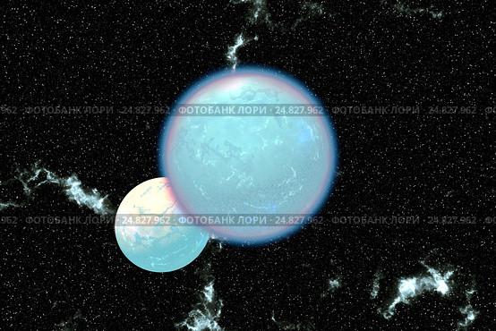 Fantasy alien planet. Moon. 3D rendering. Стоковая иллюстрация, иллюстратор Parmenov Pavel / Фотобанк Лори
